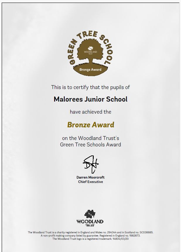 Woodlands Trust Award-Bronze